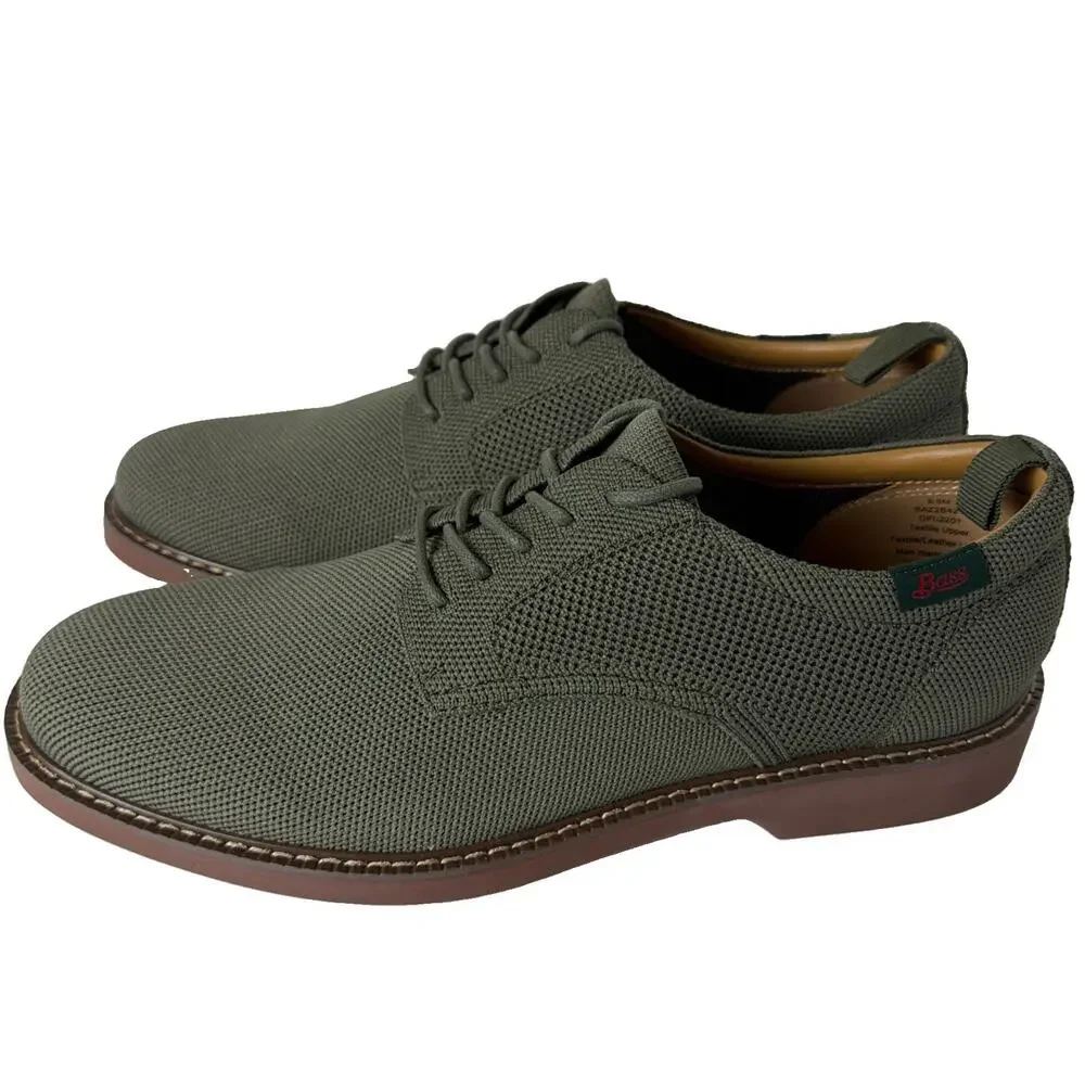 GH Bass Pasadena Knit Buck Mens 8.5M Army Green Oxford Shoes BAZ2B421 NIB